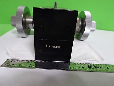 MICROSCOPE PART ZEISS GERMANY MICROMETER STAGE BRASS HEAVY AS IS BIN#Y7-03