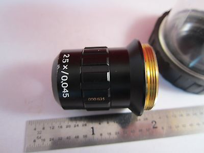 OPTICAL MICROSCOPE OBJECTIVE AUS JENA 2.5X INFINITY PLAN ACHRO OPTICS BIN#C6