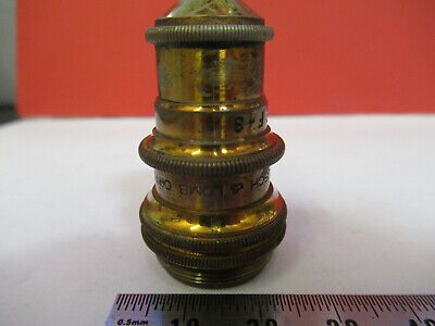 ANTIQUE BRASS BAUSCH LOMB OBJECTIVE 4mm MICROSCOPE PART AS PICTURED #F6-B-92