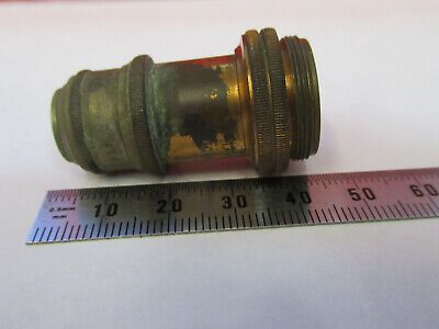 ANTIQUE BRASS LEITZ GERMANY OBJECTIVE "2" MICROSCOPE PART AS PICTURED F6-B-110