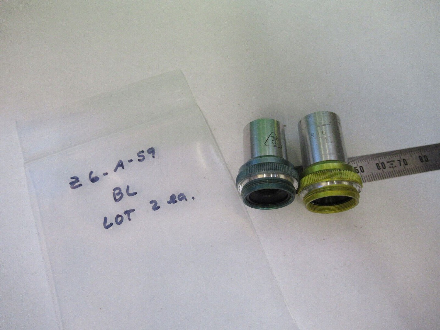 LOT 2 EA BAUSCH LOMB OBJECTIVES 10X 43X  MICROSCOPE PART AS PICTURED Z6-A-59