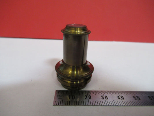 ANTIQUE  BRASS BECK LONDON OBJECTIVE 2 in MICROSCOPE PART AS PICTURED G4-A-108