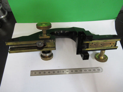 ERNST LEITZ ANTIQUE BRASS STAGE SUPPORT MICROSCOPE PART AS PICTURED #W5-B-35