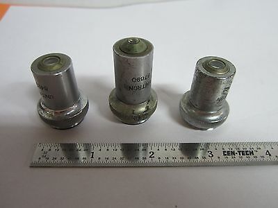 MICROSCOPE FOR PARTS UNITRON  lot 3 ea objectives OPTICS BIN#A3-F-21