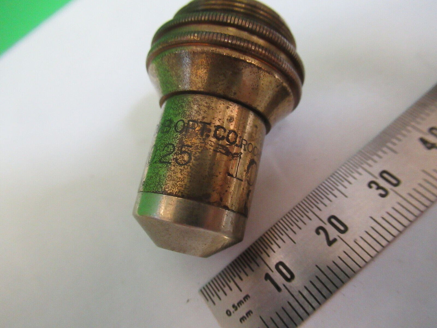 ANTIQUE BRASS BAUSCH LOMB  OBJECTIVE 10X MICROSCOPE PART AS PICTURED Z5-A-43