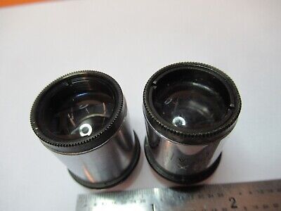 PAIR SPENCER 10X ANTIQUE EYEPIECES OPTICS MICROSCOPE PART AS PICTURED &W8-A-29