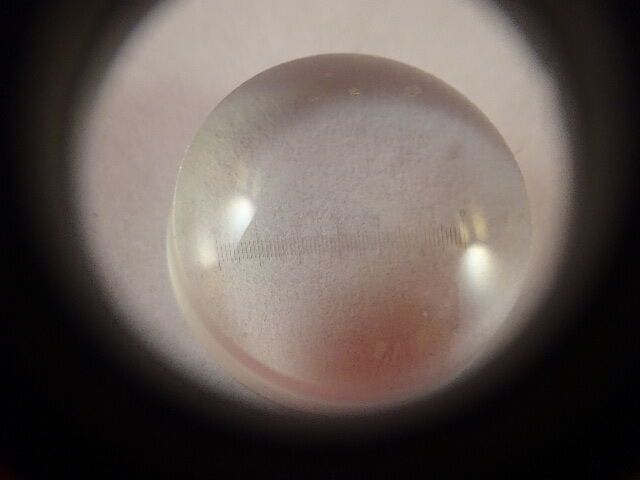 OPTICAL LENS PLANO CONVEX WITH MICROMETER RETICLE OPTICS AS IS &14-A-12