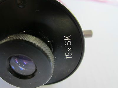 WILD HEERBRUGG SWITZERLAND 15xSK FILAR EYEPIECE MICROSCOPE PERFECT