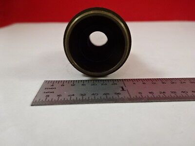 MICROSCOPE PART ANTIQUE BRASS OBJECTIVE LEITZ GERMANY 3 OPTICS AS IS N5-A-10