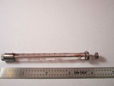 WPI GLASS SYRINGE 0.1 ml GAS CHROMATOGRAPHY [cracked at the end plunger] BIN#1C