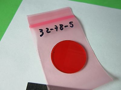 OPTICAL MICROSCOPE FILTER RED OPTICS AS IS  BIN#32-78-5