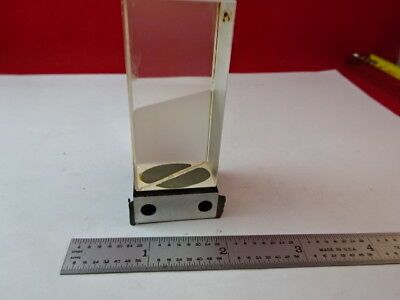 MICROSCOPE PART ZEISS GERMANY BLOCK PRISM GLASS MOUNTED OPTICS AS IS #88-46