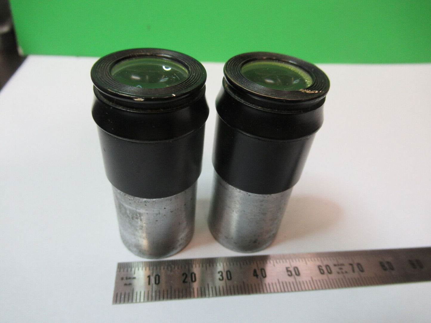 ANTIQUE SPENCER PAIR 9X EYEPIECE LENS MICROSCOPE PART AS PICTURED R2-A-30