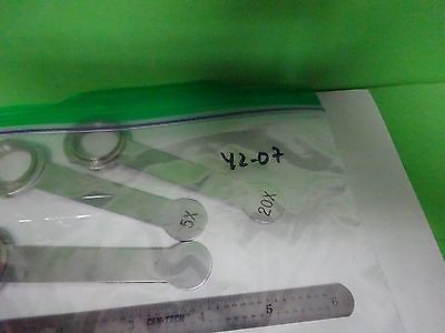 FOR PARTS MICROSCOPE OBJECTIVE LOT 3 EA HANDLES HOLDER ??  BIN#Y2-07