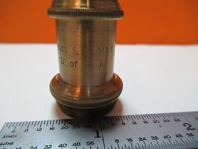 ANTIQUE BRASS OBJECTIVE LEITZ "7" OPTICS MICROSCOPE PART AS PICTURED &16-B-70