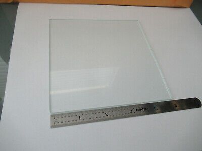 OPTICAL GLASS PLATE STAGE MICROSCOPE 5" SQUARE PART OPTICS AS PICTURED &F2-A-240