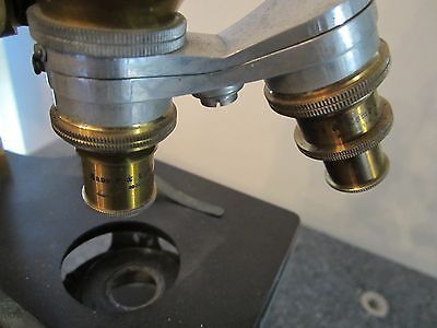 OPTICAL ANTIQUE VINTAGE MICROSCOPE BRASS BAUSCH LOMB AS IS OPTICS #LOBBY ii