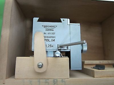 REICHERT AUSTRIA NOMARSKI POL IM INSERT OPTICS MICROSCOPE AS IS BIN#58-25