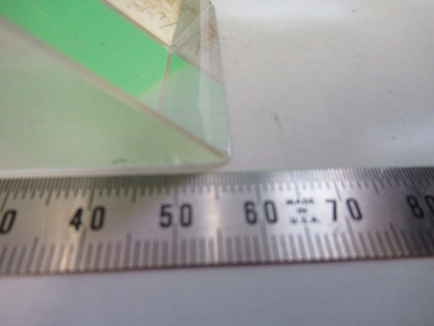 FOR PARTS OPTICAL LARGE GLASS  PRISM [chipped] OPTICS AS PICTURED W9-A-23