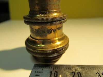 ANTIQUE BRASS OBJECTIVE BAUSCH LOMB 4mm OPTICS MICROSCOPE as pictured &14-C-05