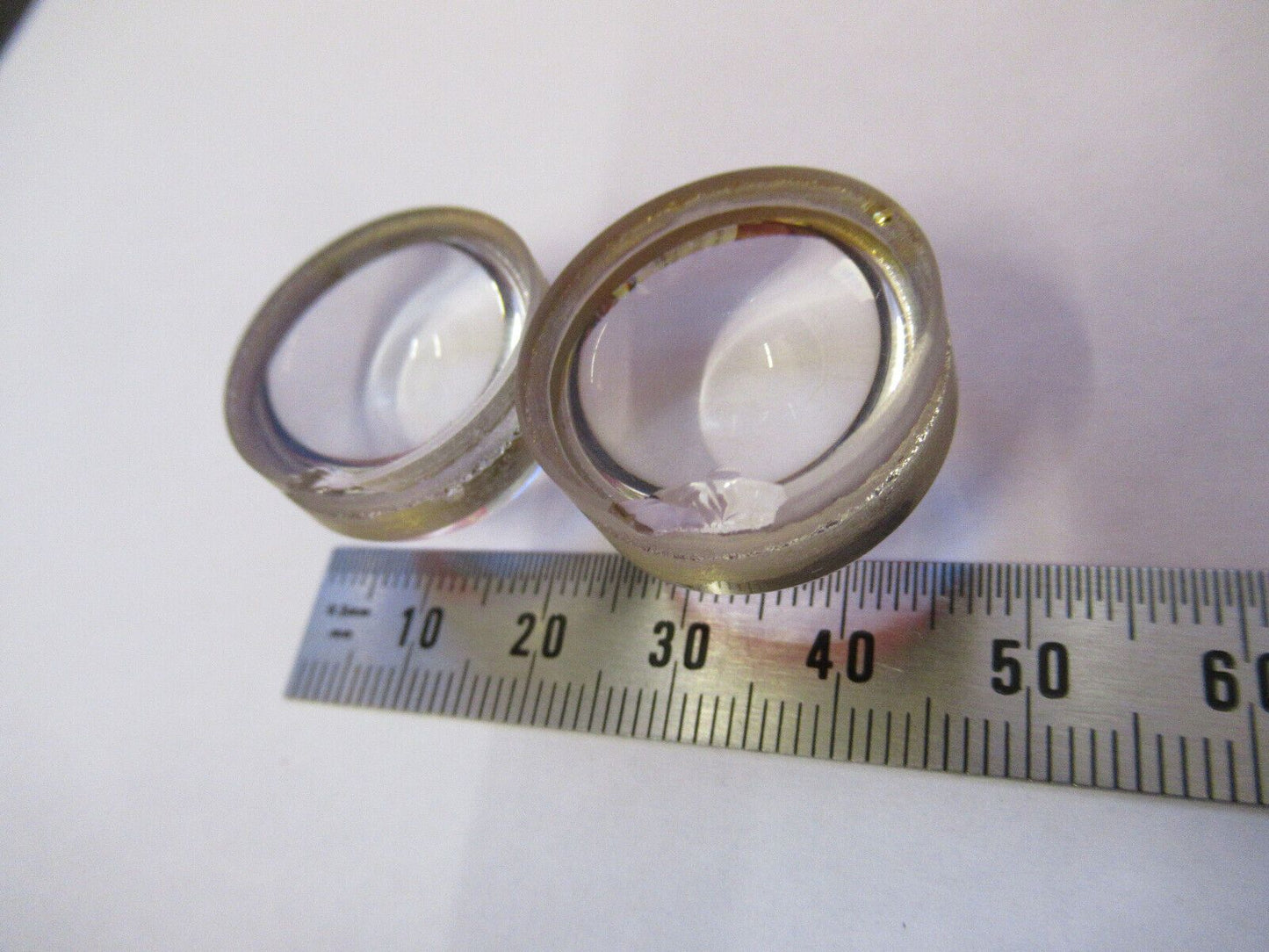 OPTICAL LOT 2 EA HIGHLY CONVEX LENS PL-CX chipped edges AS PICTURED Q5-B-40