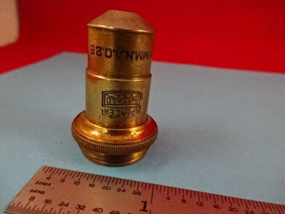 MICROSCOPE PART ANTIQUE SPENCER BUFFALO BRASS OBJECTIVE 10X OPTICS #X6-B-56