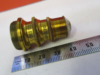 ANTIQUE BRASS SPENCER OBJECTIVE 44X LENS MICROSCOPE PART AS PICTURED &F6-B-119