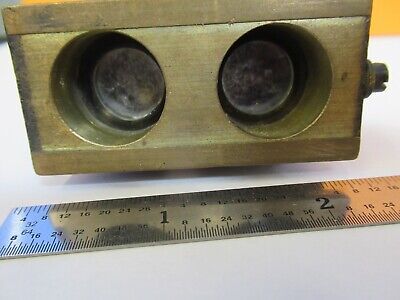 ANTIQUE BRASS STEREO OBJECTIVES BAUSCH LOMB MICROSCOPE PART AS PICTURED 7B-B-82