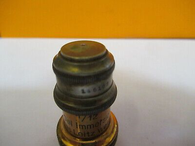 ANTIQUE BRASS LEITZ WEZLAR OBJECTIVE LENS MICROSCOPE PART AS PICTURED &8Y-A-113