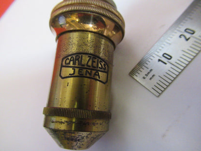 ANTIQUE BRASS CARL ZEISS  JENA 8mm OBJECTIVE MICROSCOPE PART AS PICTURED &Q2-58