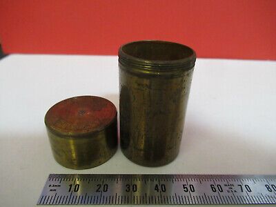 ANTIQUE BAUSCH LOMB BRASS EMPTY OBJECTIVE CAN MICROSCOPE PART AS PIC &nB7-A-30