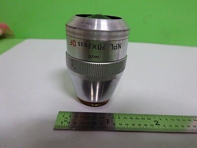 MICROSCOPE PART OBJECTIVE LEITZ GERMANY NPL 20X DF OPTICS AS IS BIN#72-40