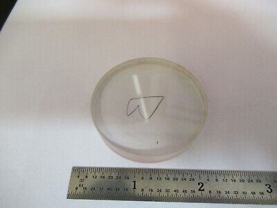 OPTICAL GLASS round flat block polished dull sides OPTICS AS PICTURED &B1-A-80