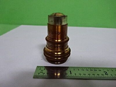 MICROSCOPE PART VINTAGE BRASS OBJECTIVE BAUSCH LOMB 43X 4mm OPTICS AS IS B2-M-10