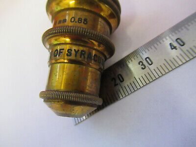 ANTIQUE BRASS BAUSCH LOMB OBJECTIVE 4mm MICROSCOPE PART AS PICTURED #F6-B-92