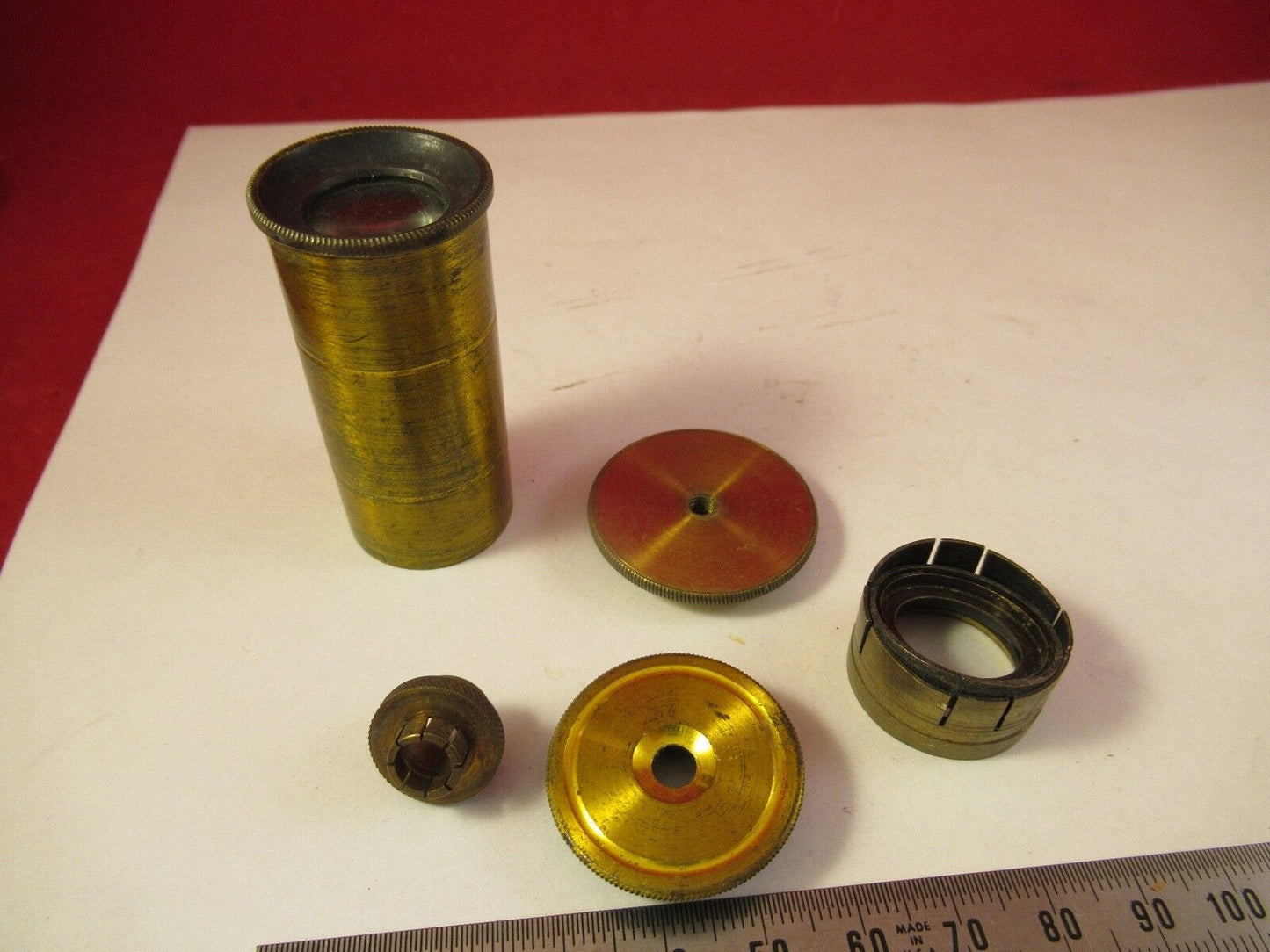 FOR PARTS LOT ANTIQUE BRASS VINTAGE MICROSCOPE PARTS AS PICTURED &FT-4-102