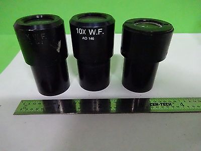 MICROSCOPE PART LOT 3 EA EYEPIECES [dirty] AO + BAUSCH  OPTICS AS IS BIN#W1-18