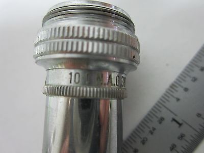 MICROSCOPE PART OBJECTIVE WOLFE WETZLAR GERMANY 10X OPTICS AS IS BIN#Q8-65