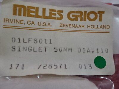 MELLES GRIOT SINGLET 50mm DIA 110mm FL OPTICAL LASER OPTICS AS PICTURED &J9-A-22