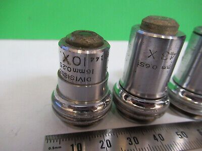 LOT 3 EA 10X 43X 97X BAUSCH LOMB OBJECTIVE MICROSCOPE PART AS PICTURED &R7-B-16