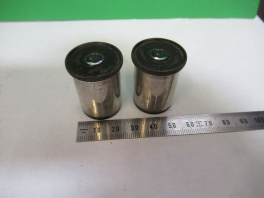 PAIR ANTIQUE ERNST LEITZ EYEPIECE 10X MICROSCOPE PART  AS PICTURED &Z9-A-104