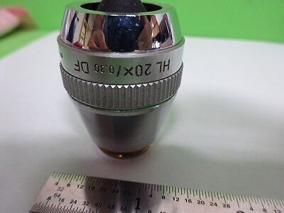 MICROSCOPE PART OBJECTIVE LEITZ GERMANY HL 20X DF OPTICS AS IS BIN#72-39