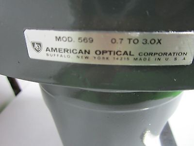 MICROSCOPE PART AMERICAN OPTICS AO STEREO HEAD 569 OPTICS AS IS BIN#G3