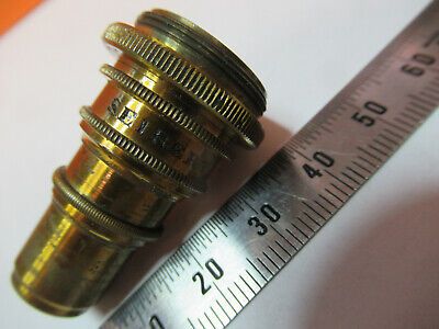 ANTIQUE BRASS SEIBERT "V" LENS OBJECTIVE MICROSCOPE PART AS PICTURED P9-A-54