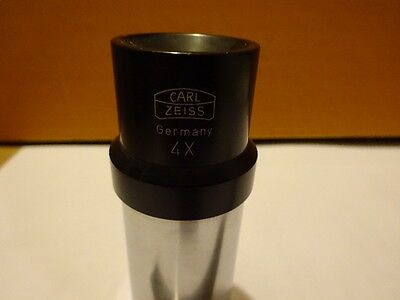 MICROSCOPE PART CARL ZEISS OCULAR EYEPIECE GERMANY 4X OPTICS AS IS #81-25