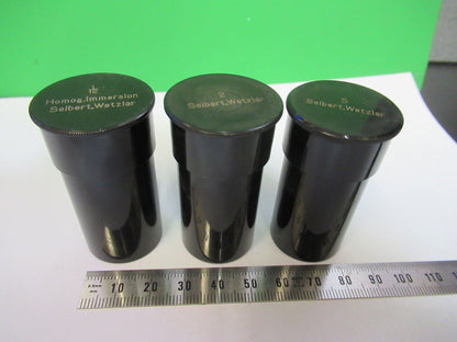 LOT BRASS CANS ANTIQUE SEIBERT OBJECTIVE MICROSCOPE PART AS PICTURED #R1-B-06