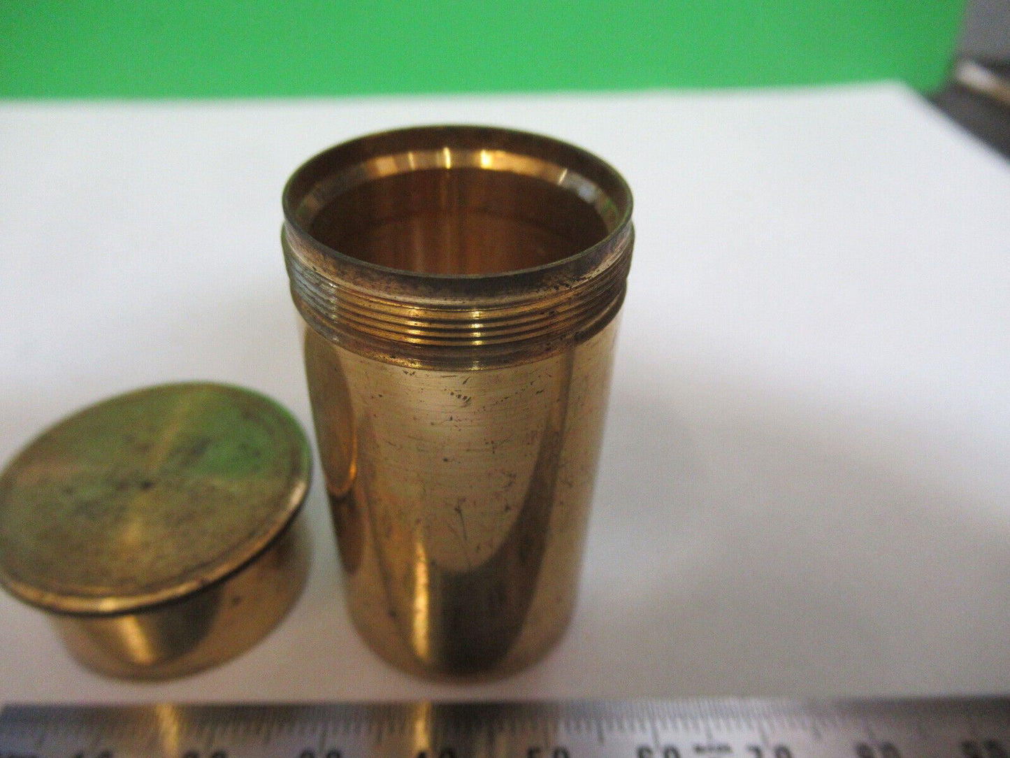 ANTIQUE BRASS LEITZ "7a" CANISTER OBJECTIVE MICROSCOPE PART AS PICTURED P2-B-40