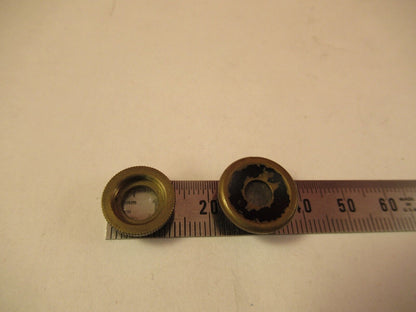 ANTIQUE NACHET FRANCE TWO OBJECTIVE LENSES MICROSCOPE PART AS PICTURED &39-A-25