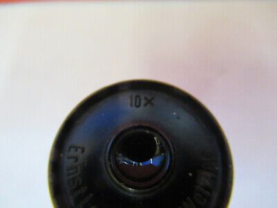 ANTIQUE ERNST LEITZ 10X LENS OPTICS EYEPIECE MICROSCOPE PART AS PICTURED &93-A-4