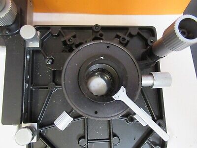 LEITZ GERMANY STAGE TABLE XY MICROMETER MICROSCOPE PART AS PICTURED &14-FT-30